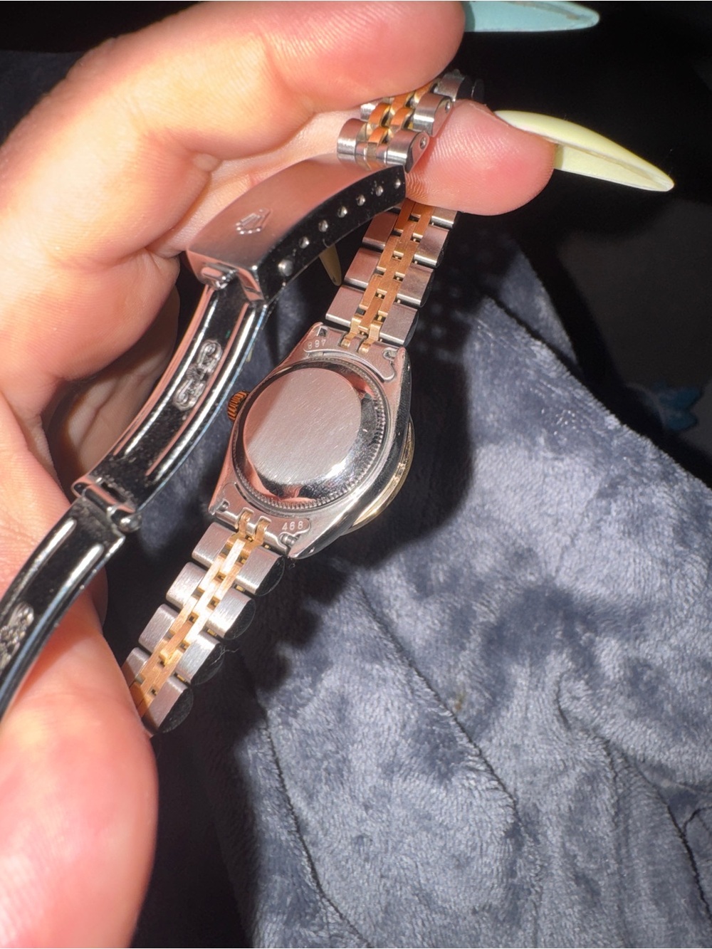 Rolex Women's Watch with Green Dial and Two-Tone Band - Picture 6 of 6